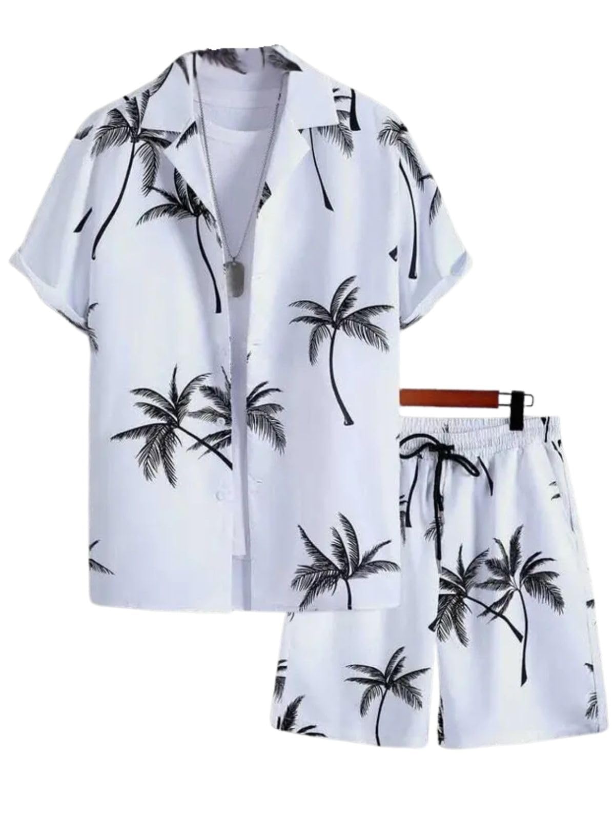 Dhruvi Trendz Men's Rayon Night Suit - White