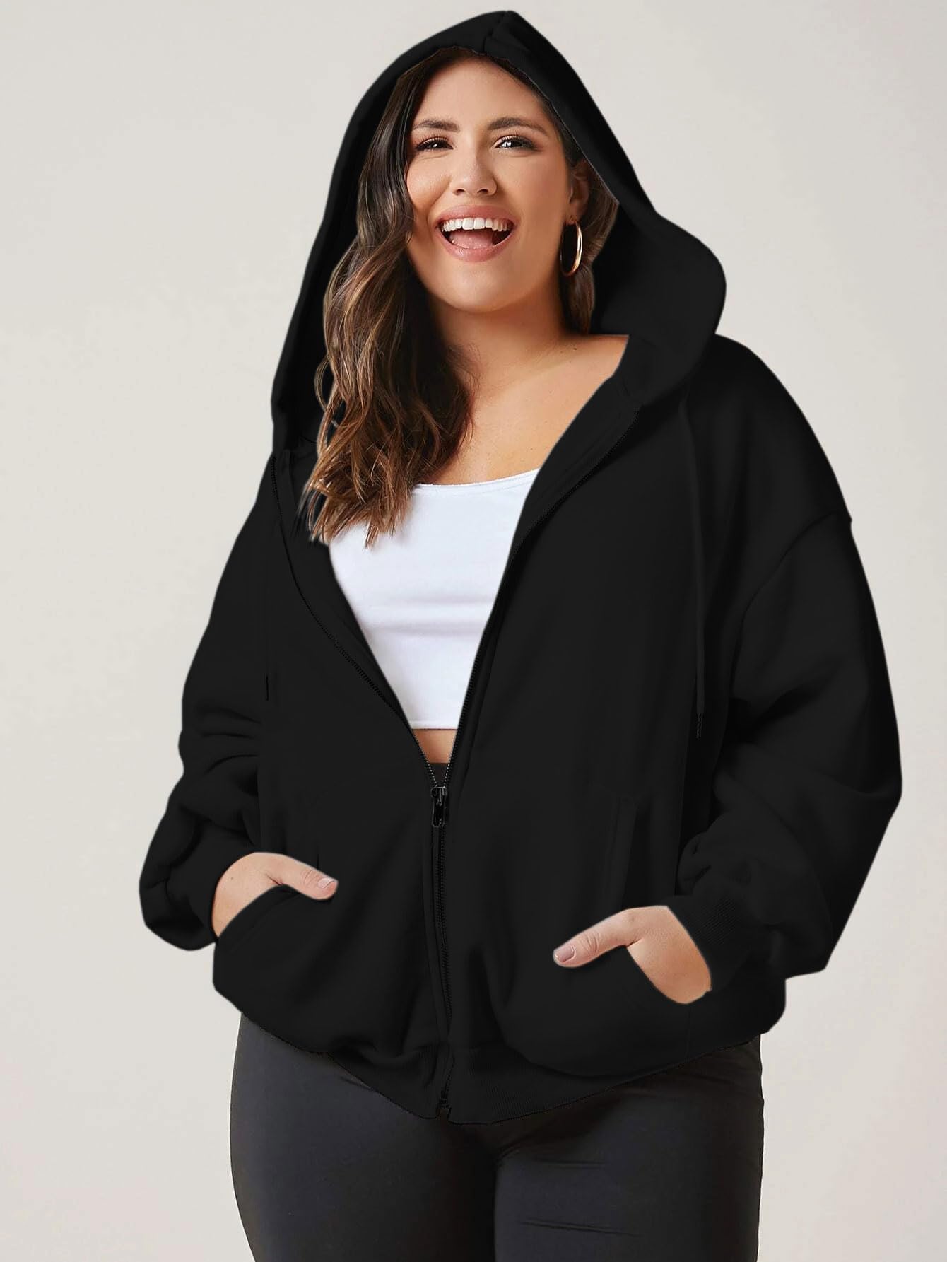 FUNKY MONKEY Women's Zip Up Hoodie - Black - Image 3
