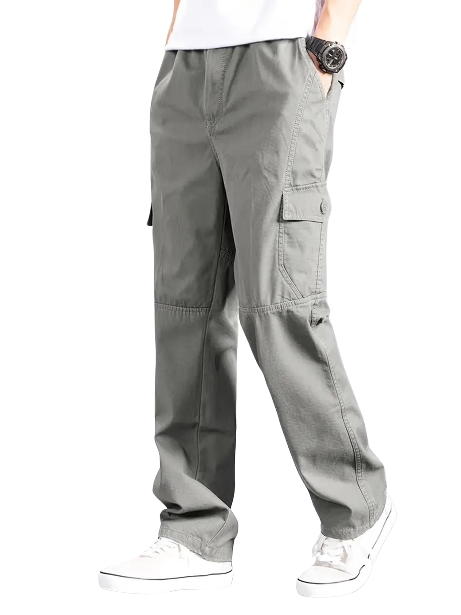Lymio Men's Grey Cargo Pants