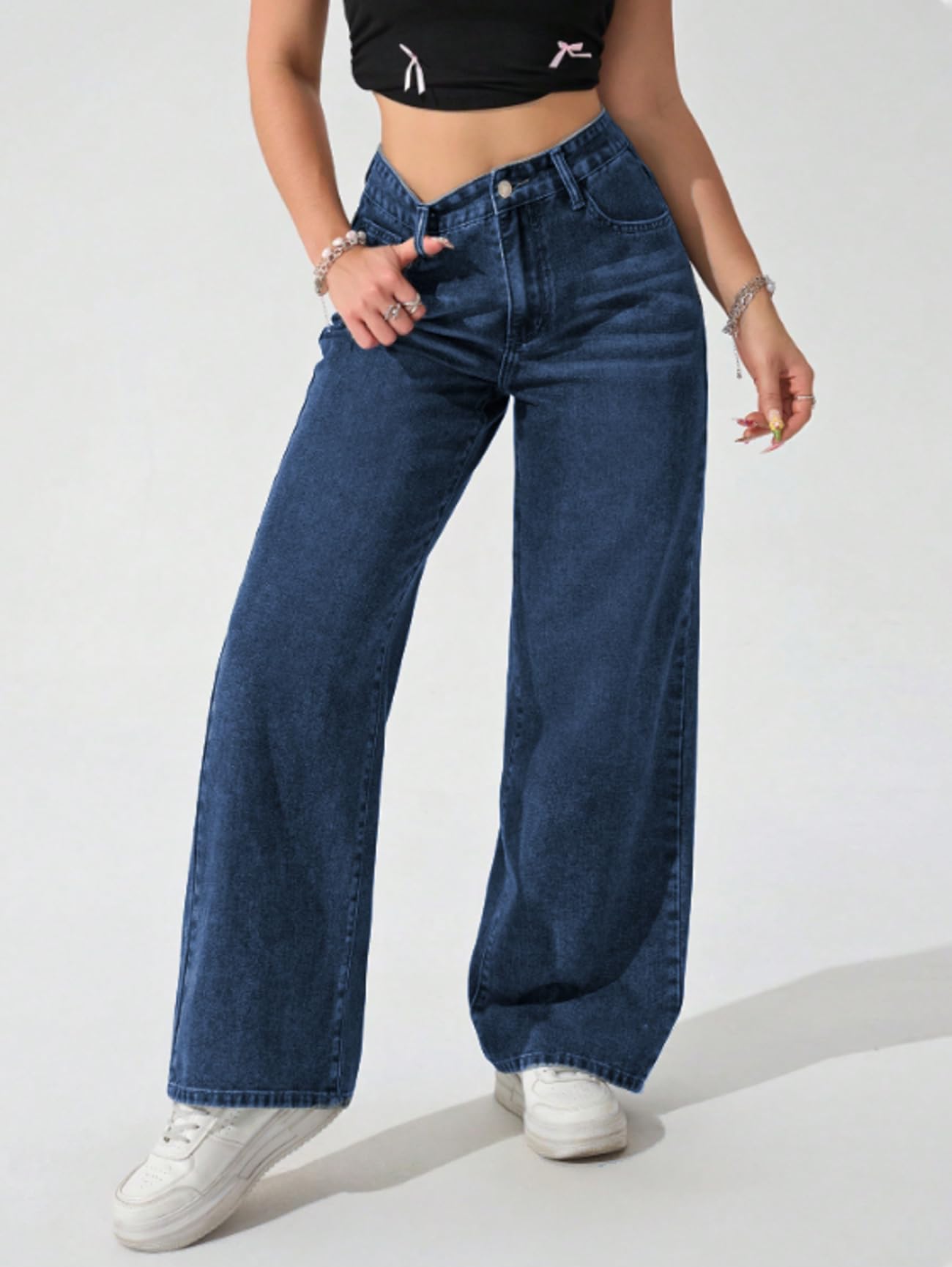 Ben Martin Women's Baggy Jeans - Dark Blue - Image 5