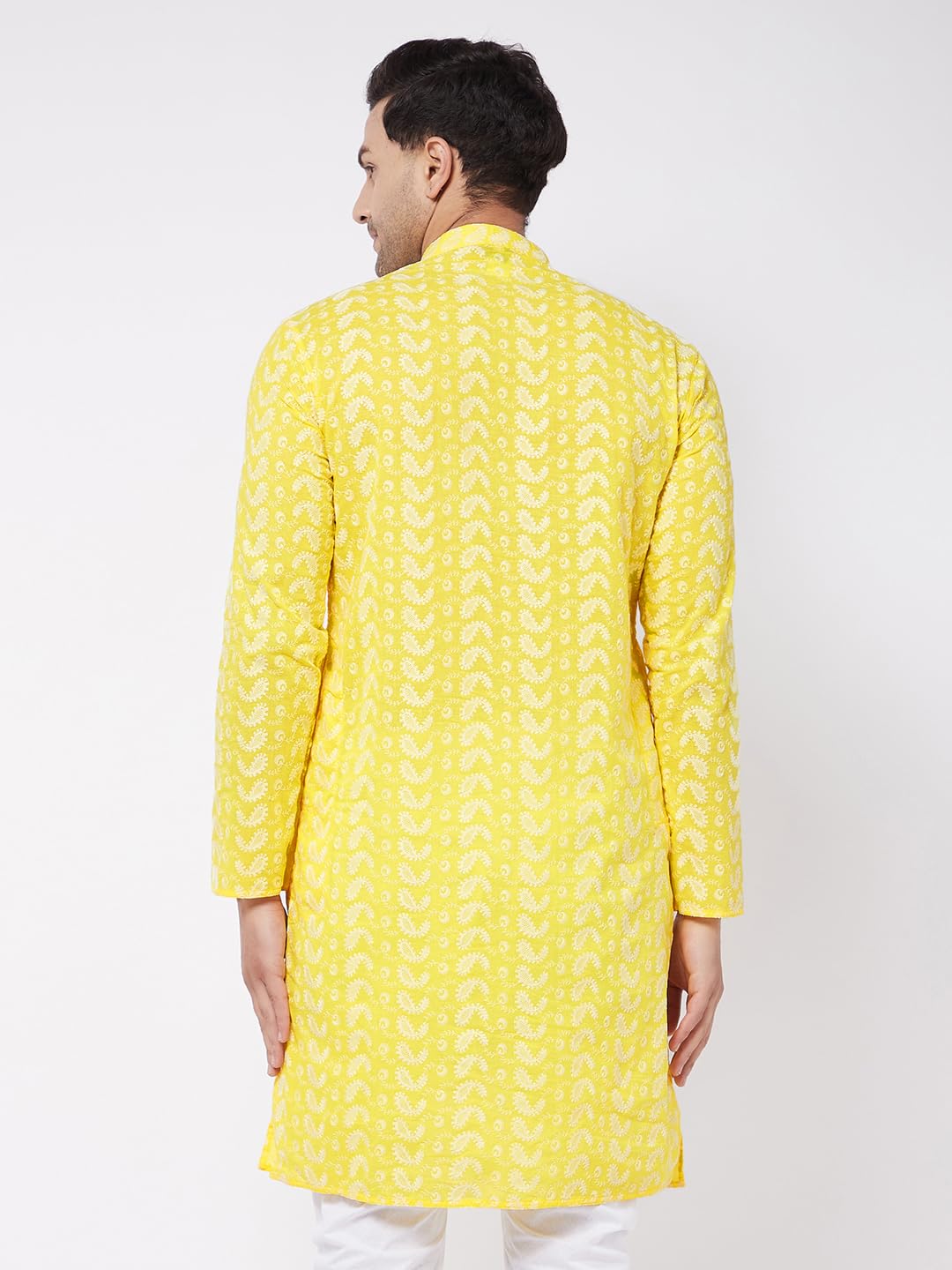 VASTRAMAY Men Kurta - Mustard Cotton - Image 3