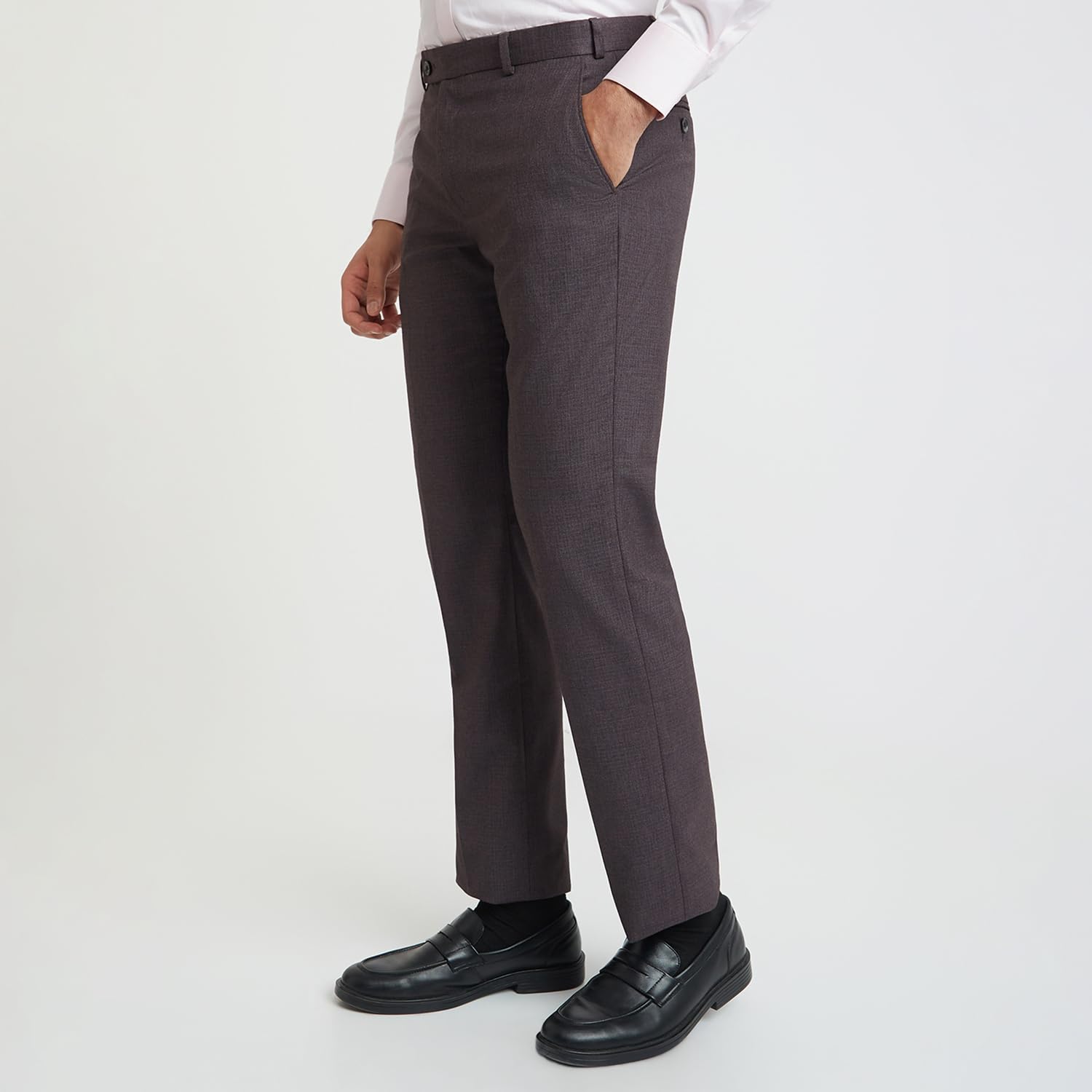 Park Avenue Formal Trousers for Men - Dark Violet - Image 3