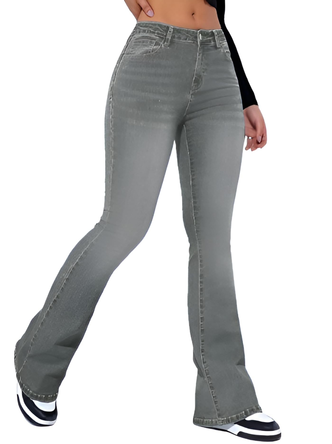 Ben Martin Women's Grey Flared Jeans