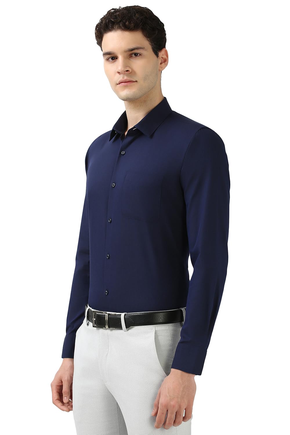 Peter England Men's Slim Fit Shirt - Navy - Image 2