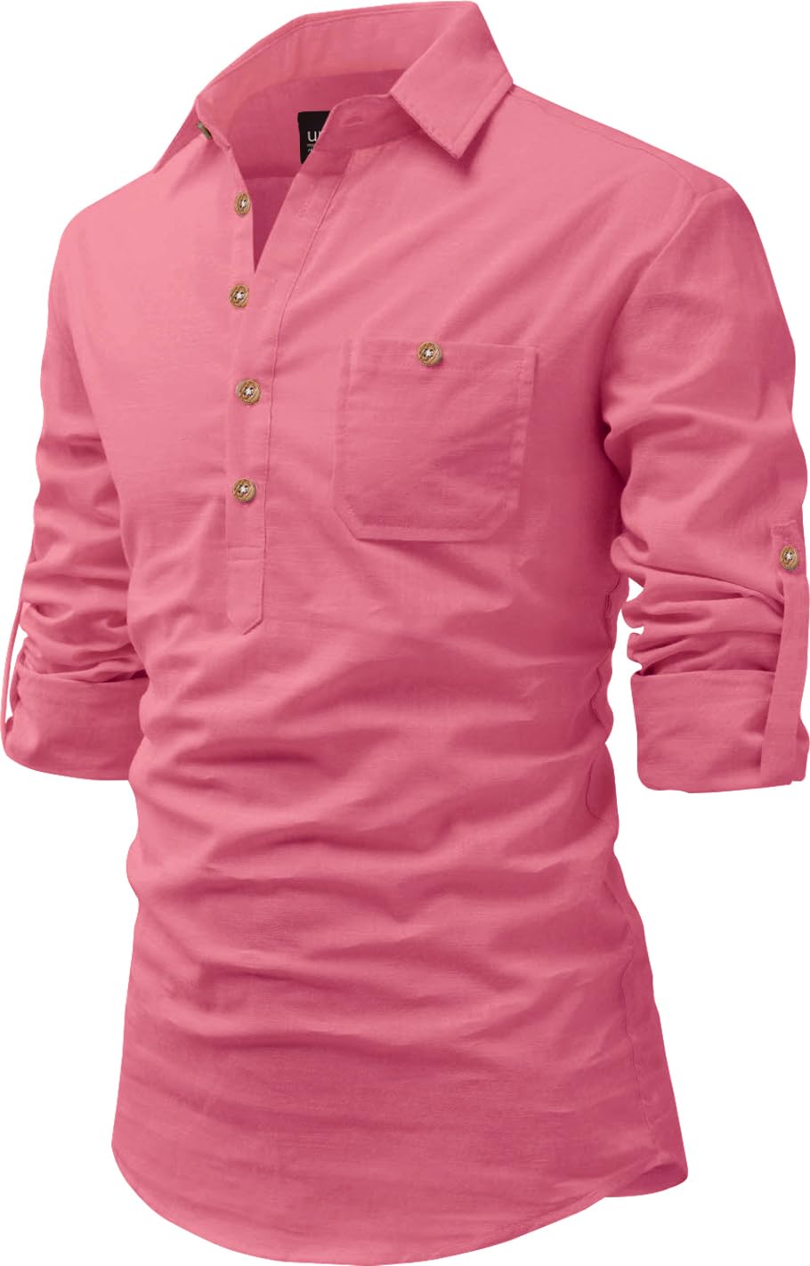 Univibe Men's Peach Cotton Kurta