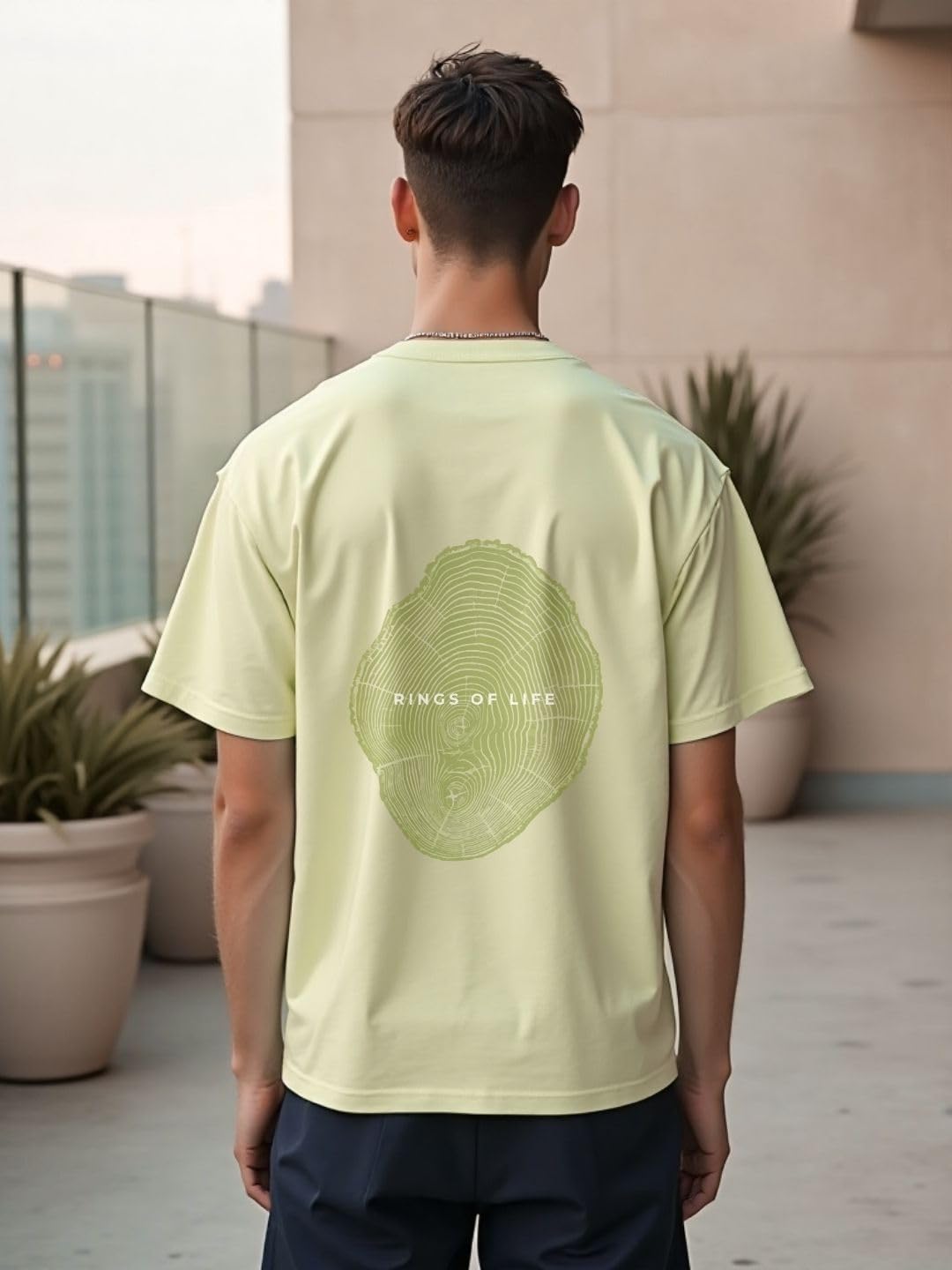 NOBERO Men's Cotton Graphic Print T-Shirt - Aloe Green - Image 4