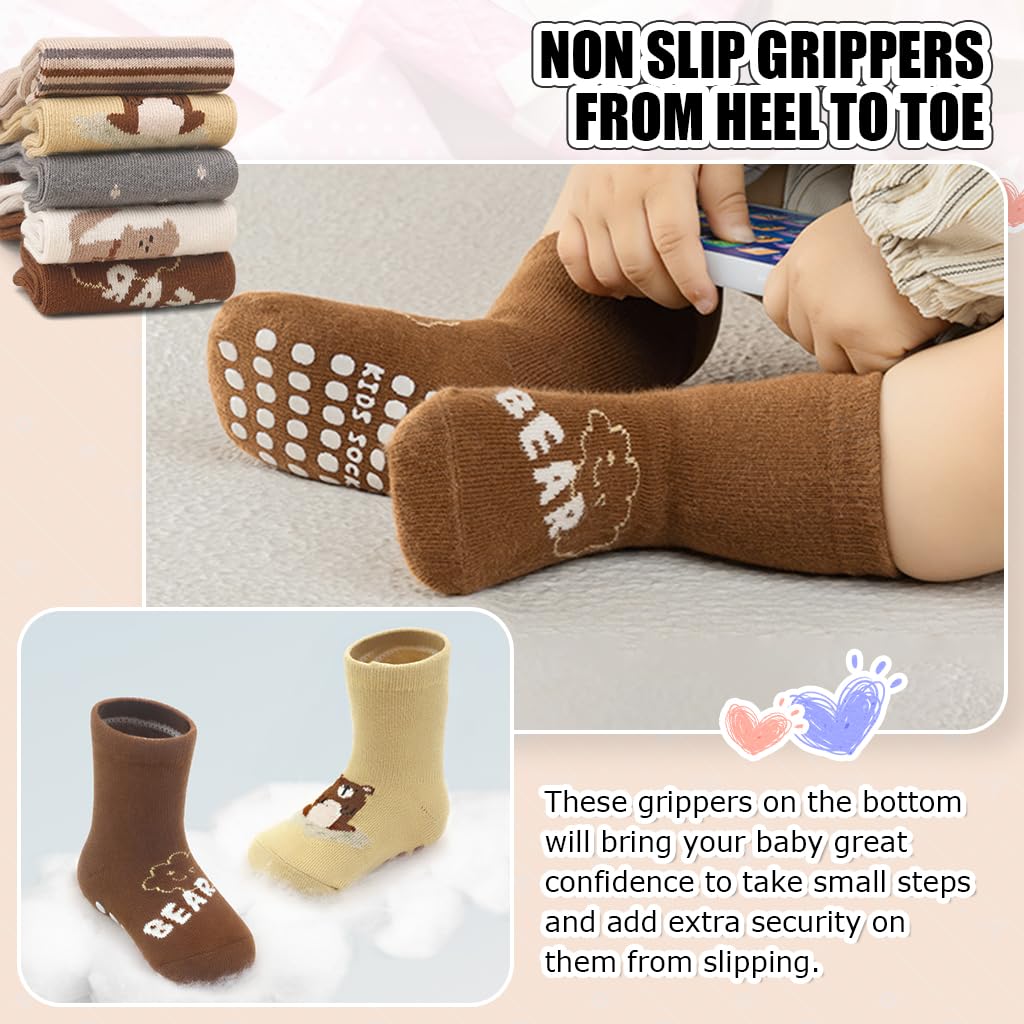 Baby Socks Set - Antislip Cartoon - Image 3
