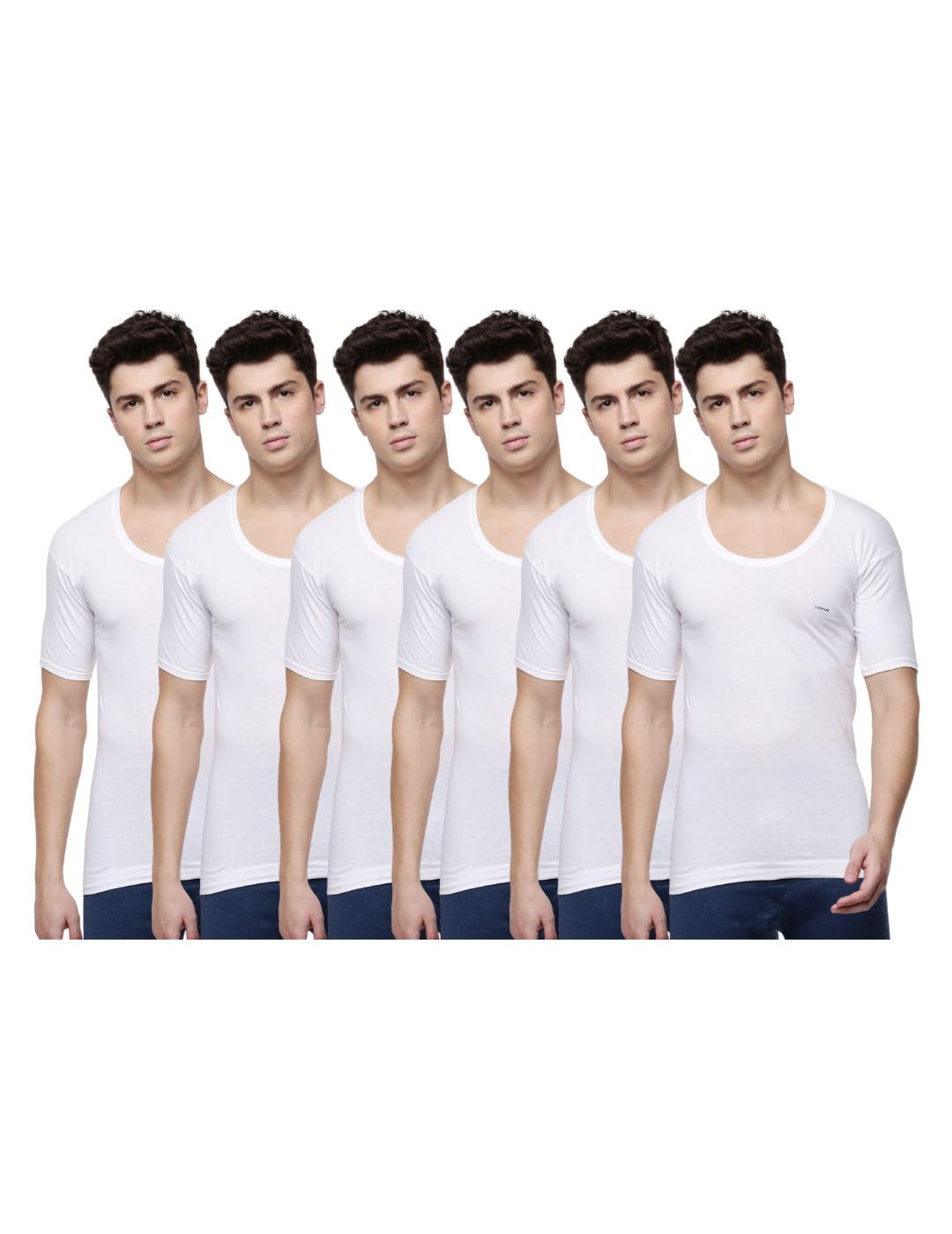 Dollar Lehar Men Combed Cotton Vest - White