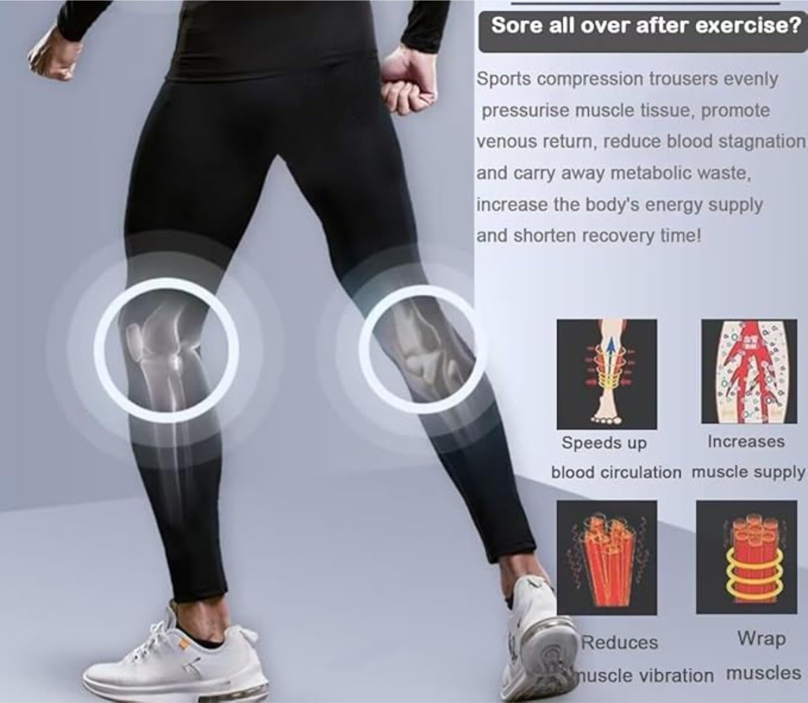 JUST RIDER Men's Running Tights Compression - Image 3