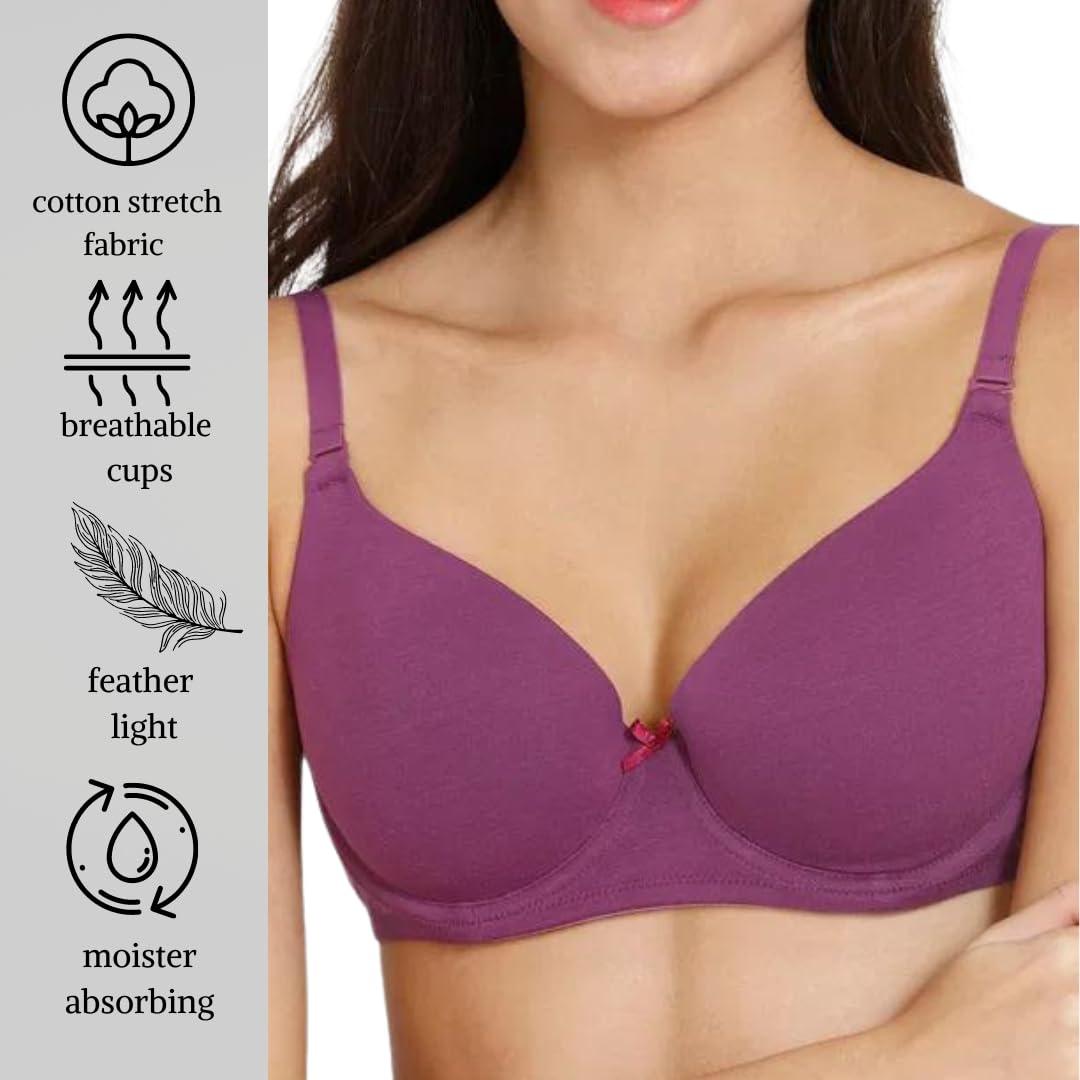BEWILD Backless Cotton Bra for Women - Wine - Image 2