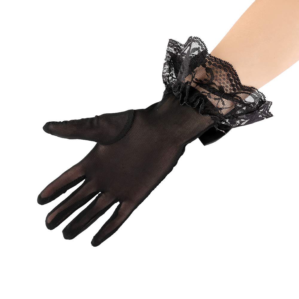 PALAY Lace Gloves for Women - Black - Image 3