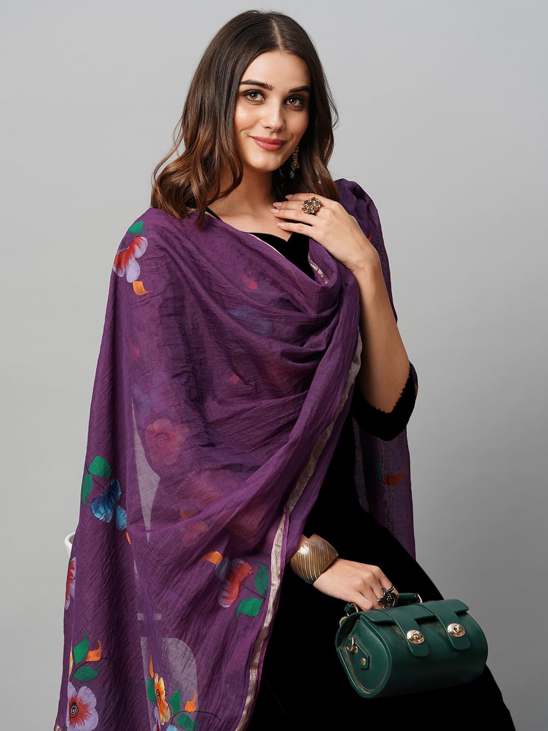 ANNI DESIGNER Black Rayon Viscose Kurta Set - Image 5