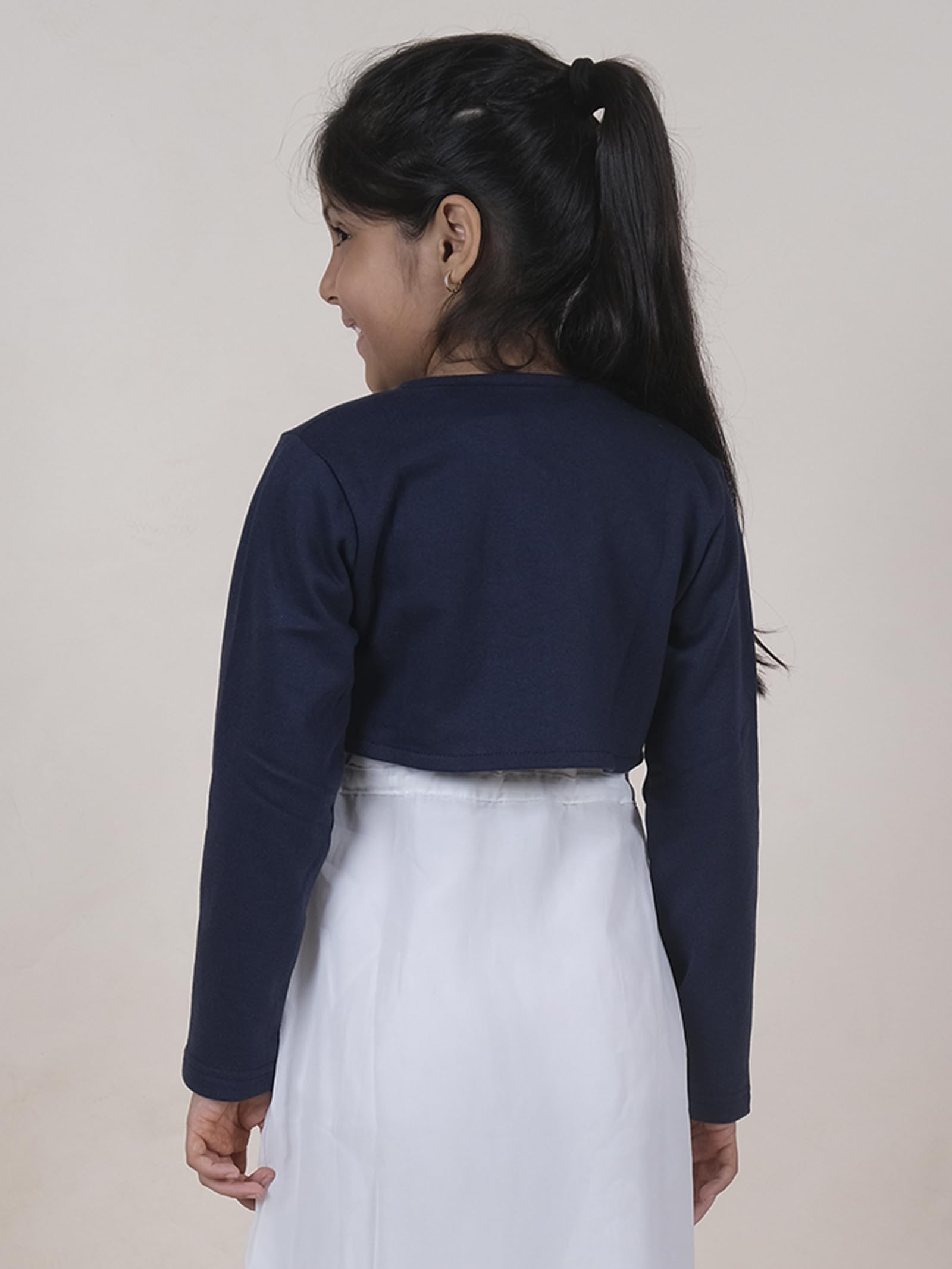 KiddoPanti Girls Shrug - Navy Unicorn - Image 3