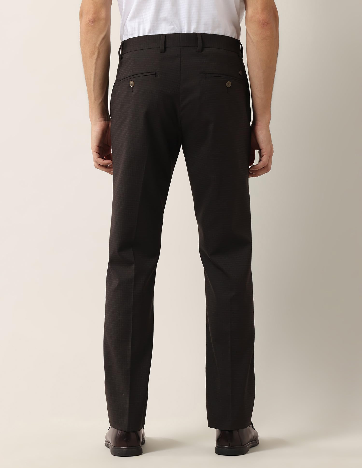 Arrow Men's Brown Tapered Suit Trousers - Image 5