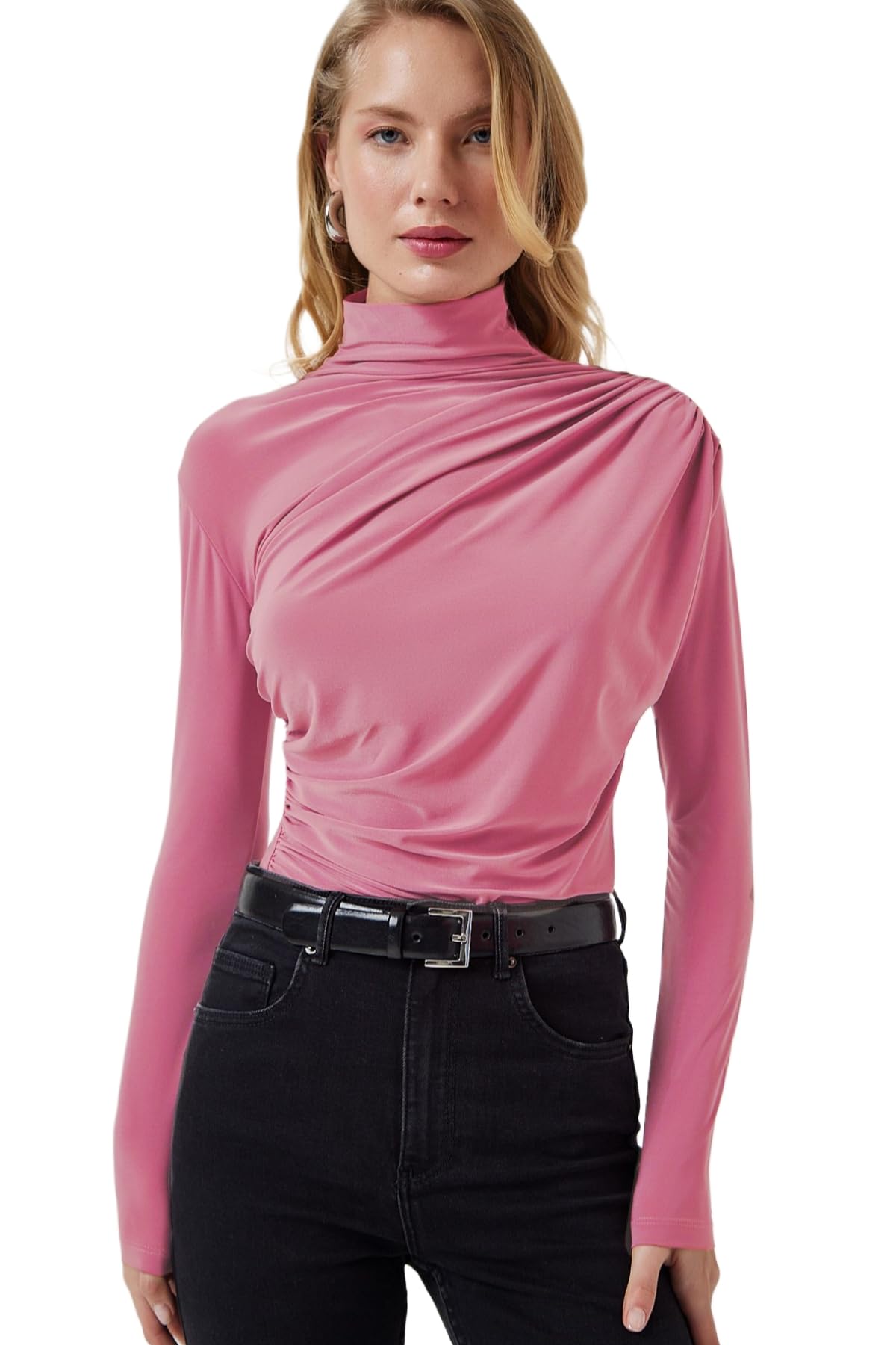 SIGHTBOMB Gathered Ruched Frontflow TEE for Women