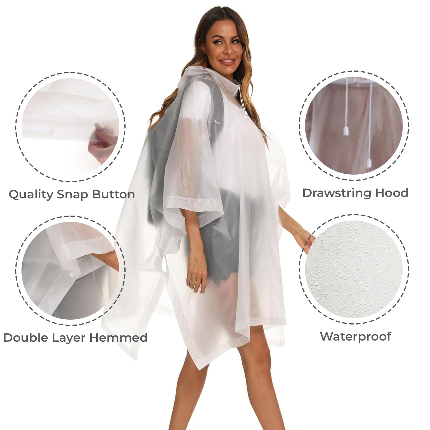 HACER Transparent Poncho Raincoat for Women Men - Image 5