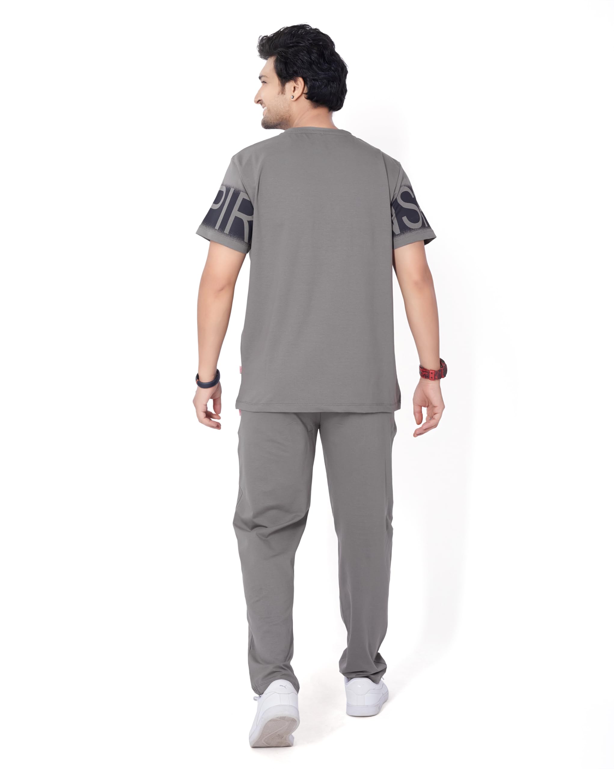 WEET Men's Cotton T-Shirt & Pyjama Set - Grey - Image 4