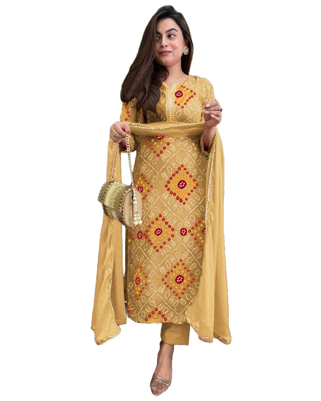 GoSriKi Kurta Set with Pant & Dupatta for Women