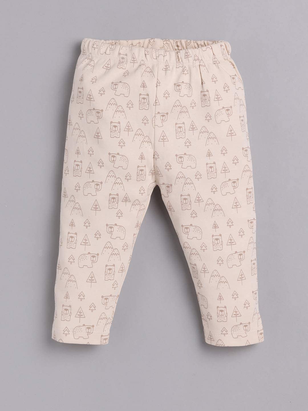 Baby Go Unisex Beige Cotton Graphic Casual Pants - Image 5