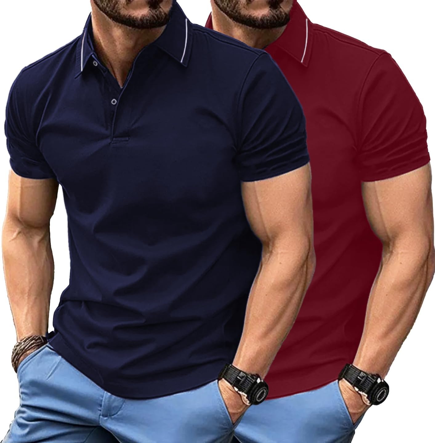 LEOTUDE Men's Half Sleeve T-Shirt - Multicolor