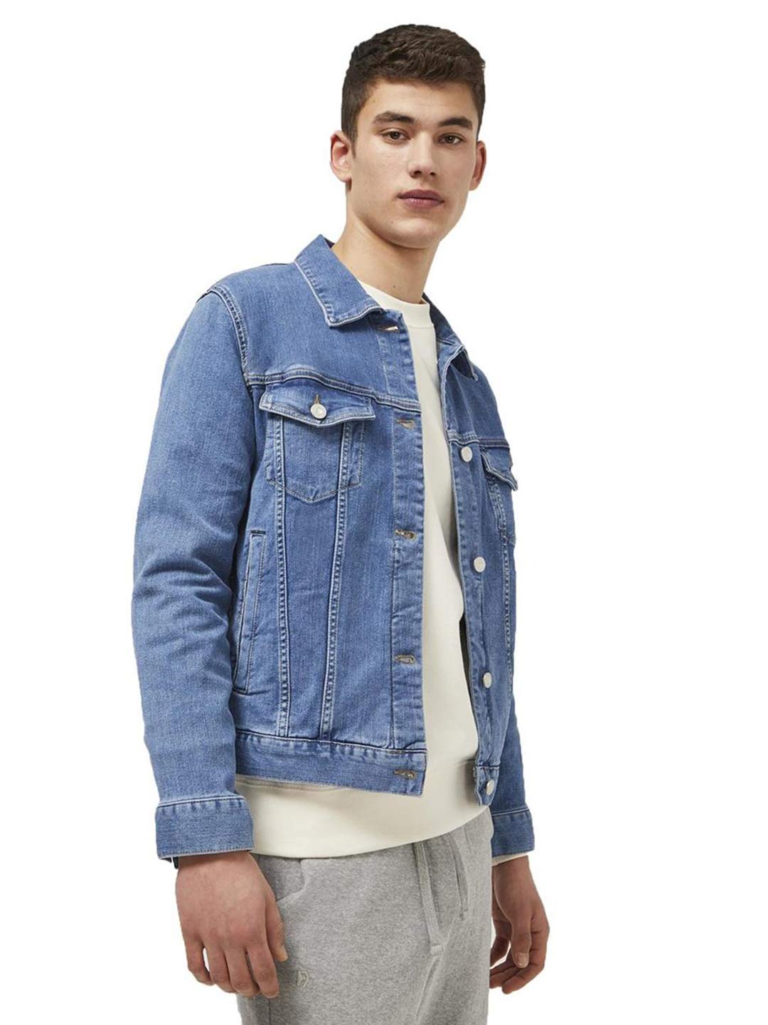 KOTTY Men's Denim Winter Jacket - Blue