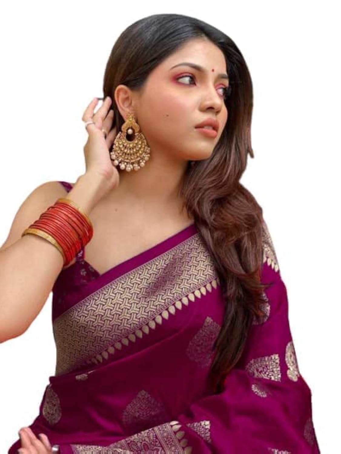 Kanjivaram Silk Saree with Blouse Piece - Wine