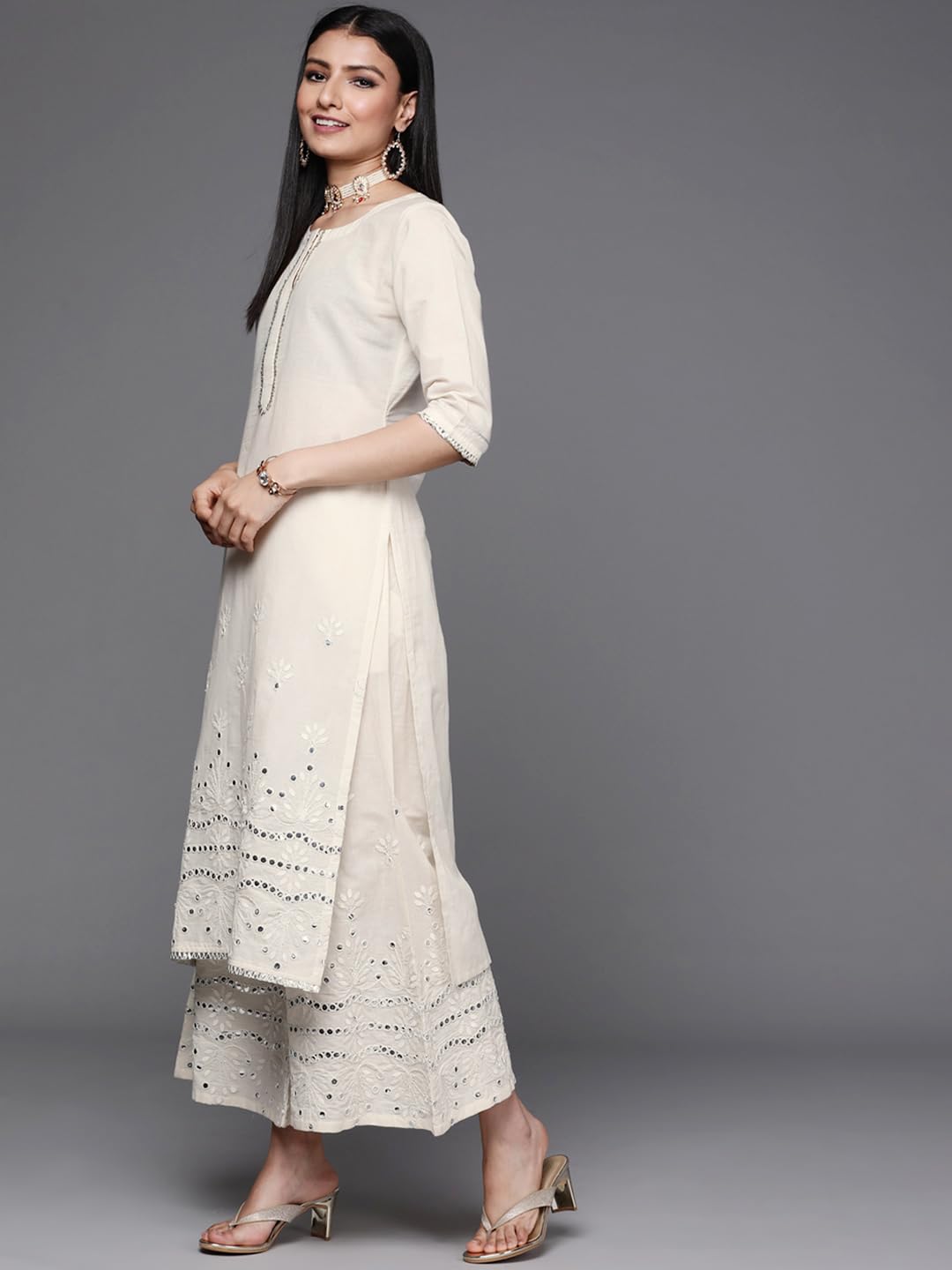 Libas Women's Cotton Kurta Sets - Off White - Image 2