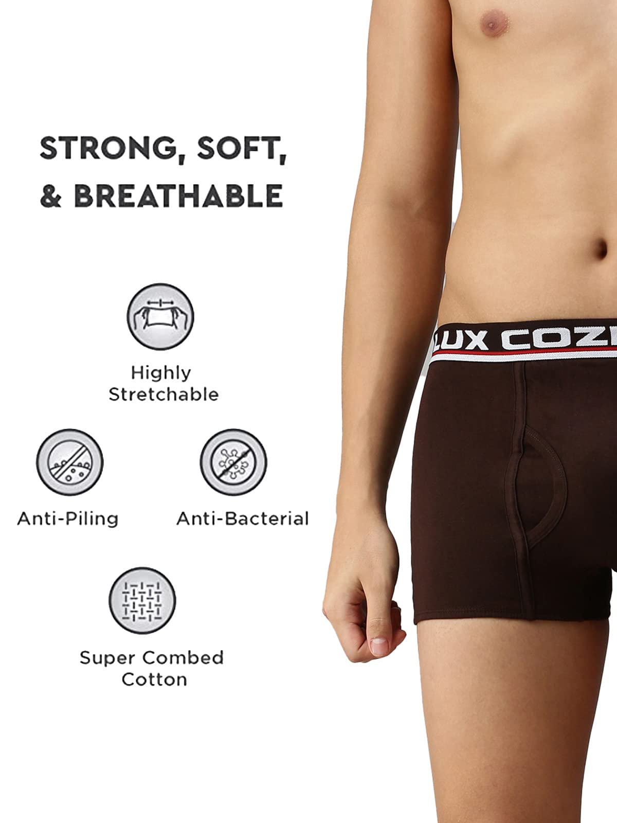 Lux Cozi Men's Brown & Navy Trunk - Image 4