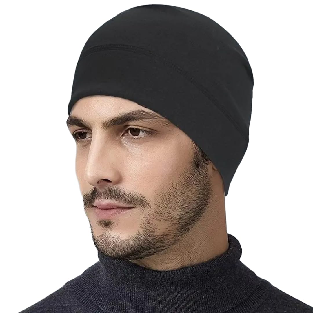 ALPHA STYLIST Men's Skull Cap - Black