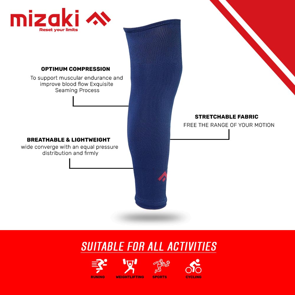 Mizaki Anti-Slip Football Socks for Men & Women - Dark Blue - Image 5