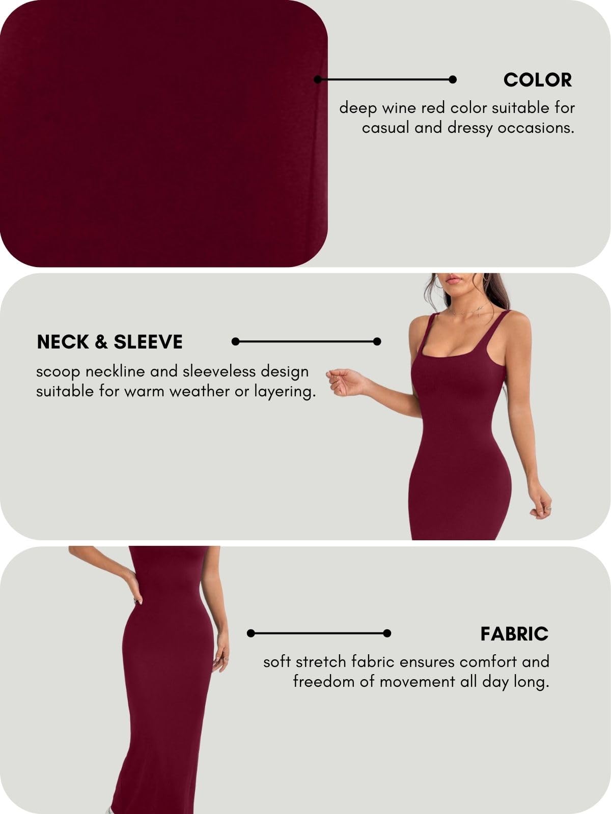 GRECIILOOKS Wine One Piece Dress for Women - Image 5