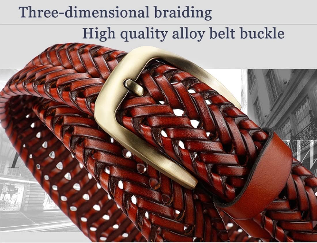 VOGARD Mens Braided Genuine Leather Belt - Image 5