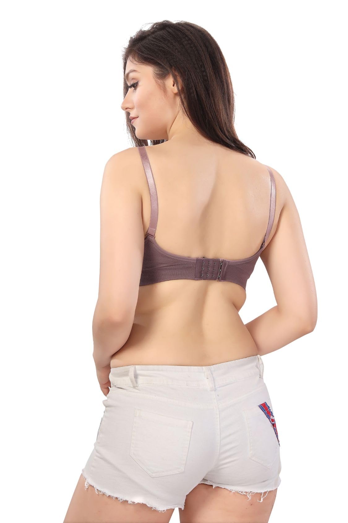 Fabme Women's Nylon Blend Nursing Bra - Purple - Image 5