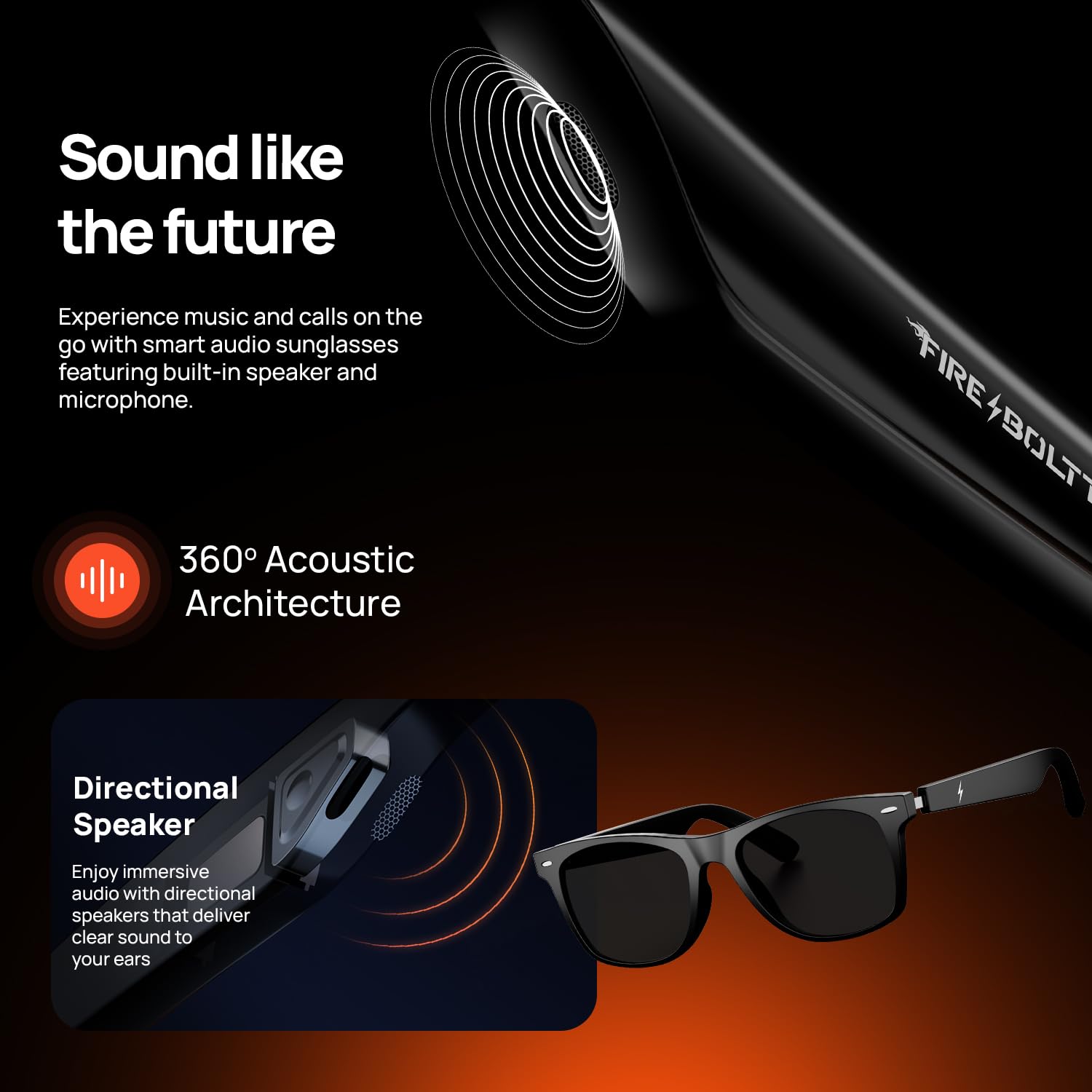 Fire-Boltt Fire-Lens Dune Smart Glasses - Bluetooth Calling - Image 5