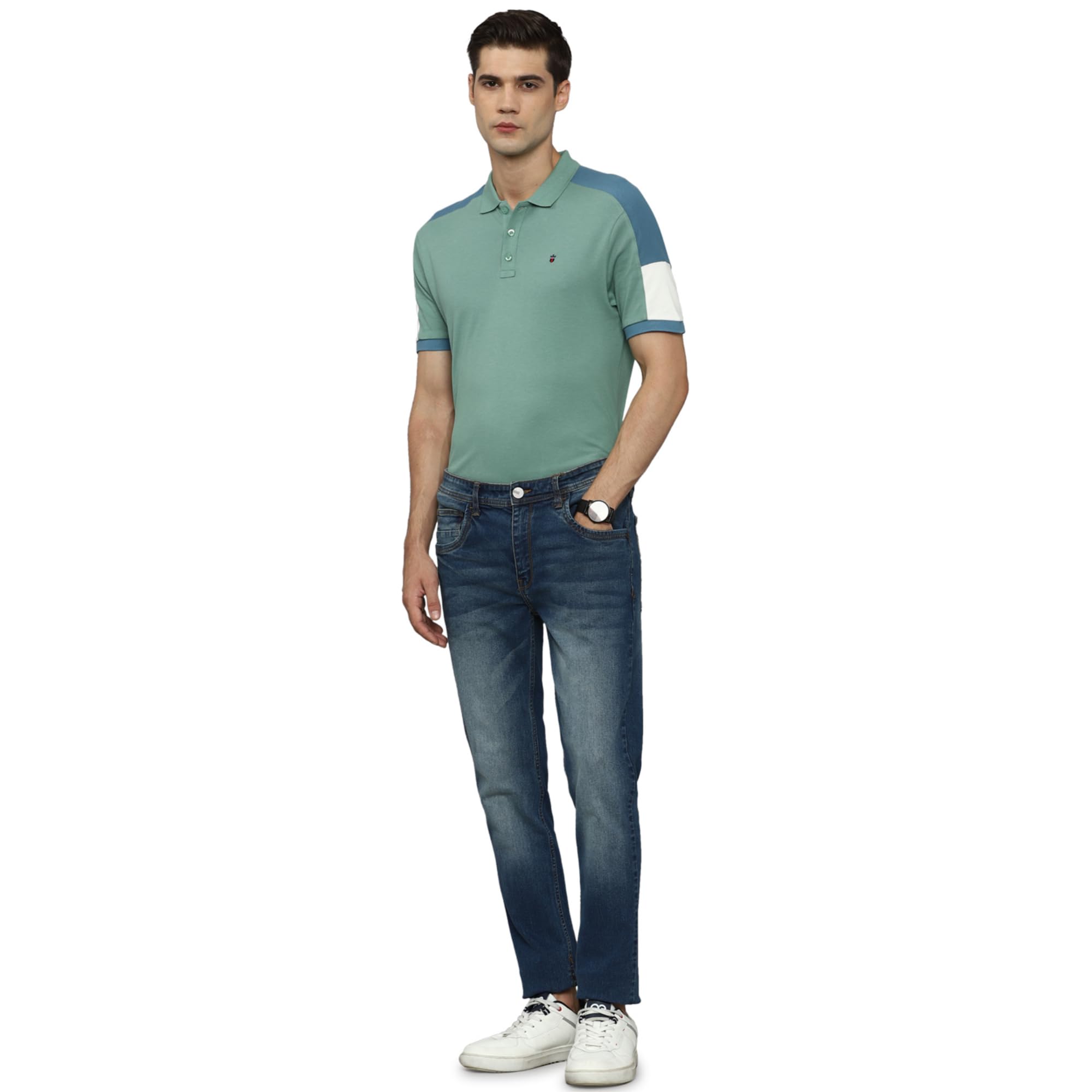 Louis Philippe Men's Slim Fit T-Shirt - Aqua - Image 5