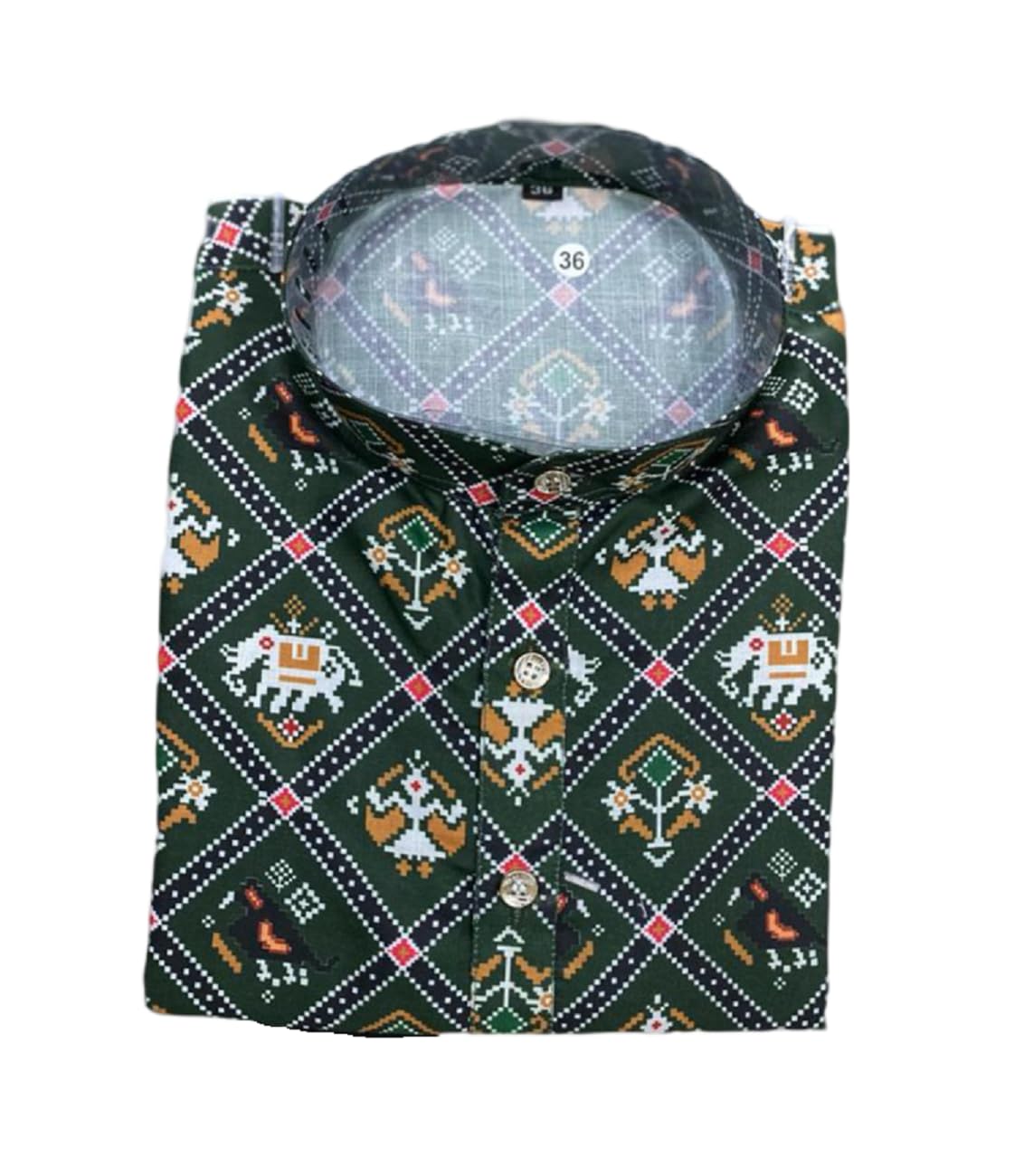 LAZZLY Men's Cotton Blend Printed Long Kurta