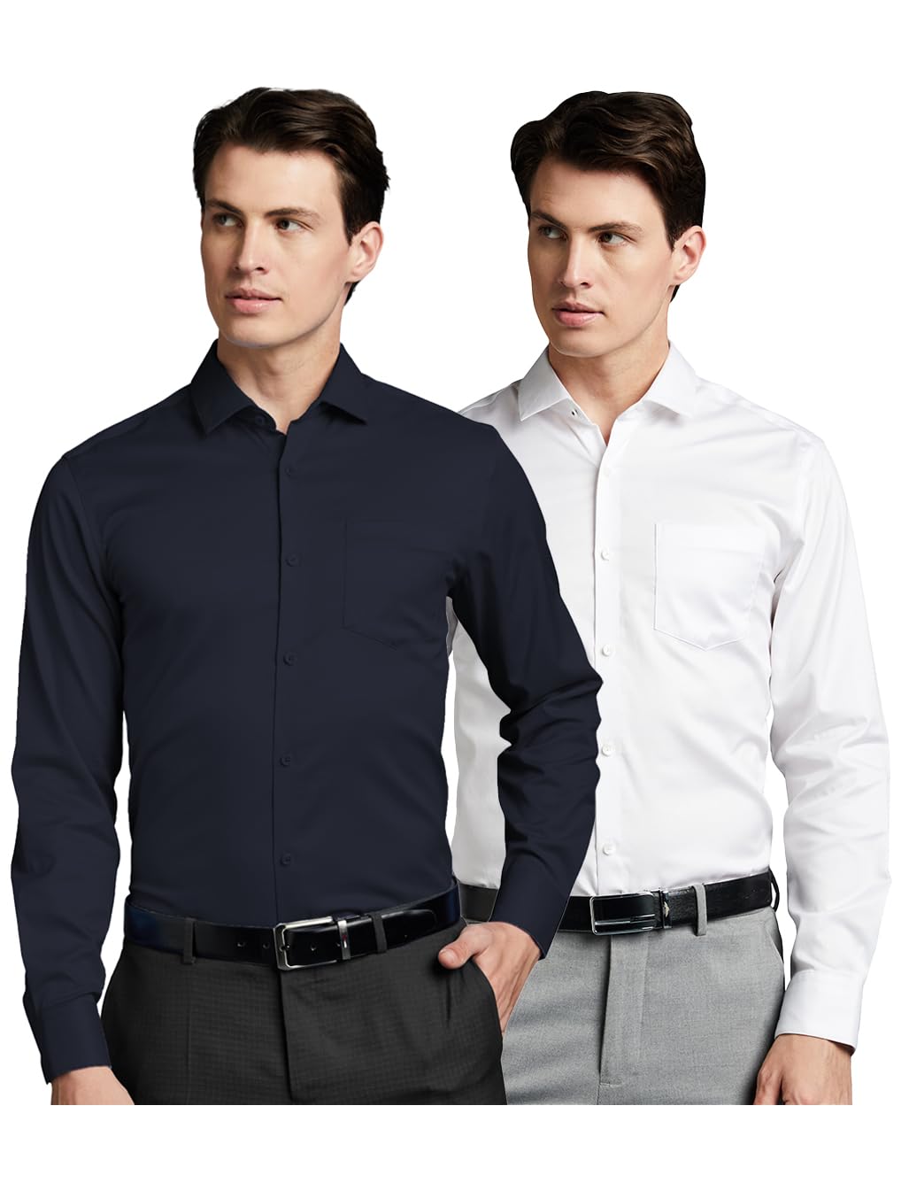 Formal Shirts for Men - Navy White