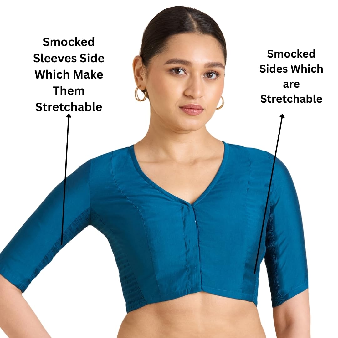 Studio Shringaar Saree Blouse for Women - Midnight Blue - Image 2