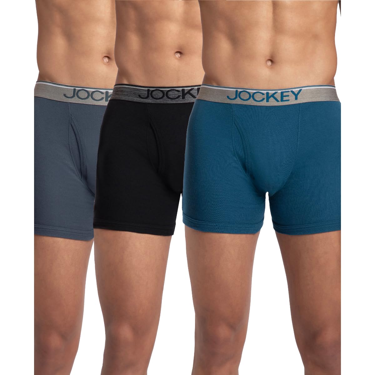 Jockey Men's Cotton Boxer Briefs - Multi-Colour