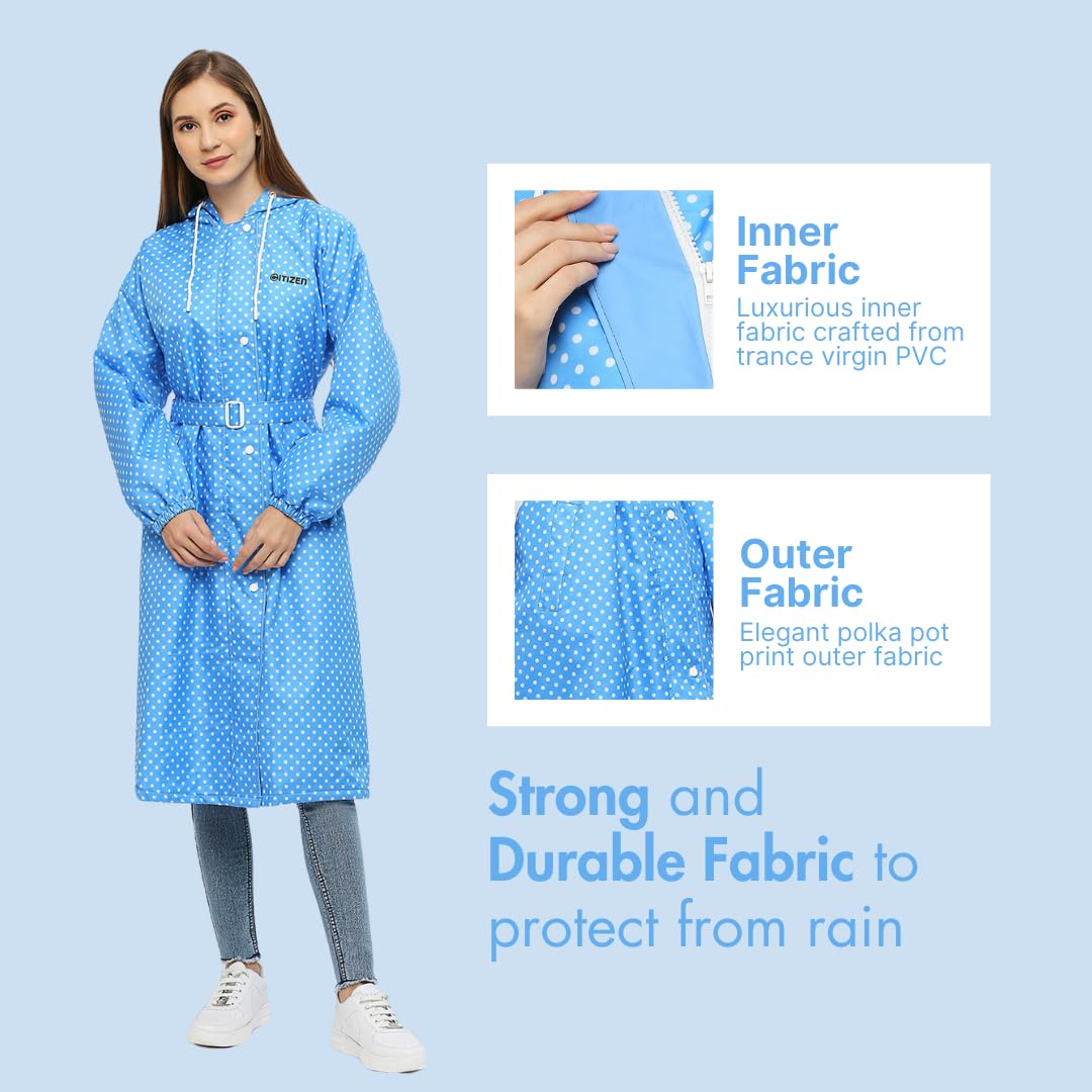 Reversible Raincoat for Women - Waterproof Blue - Image 3