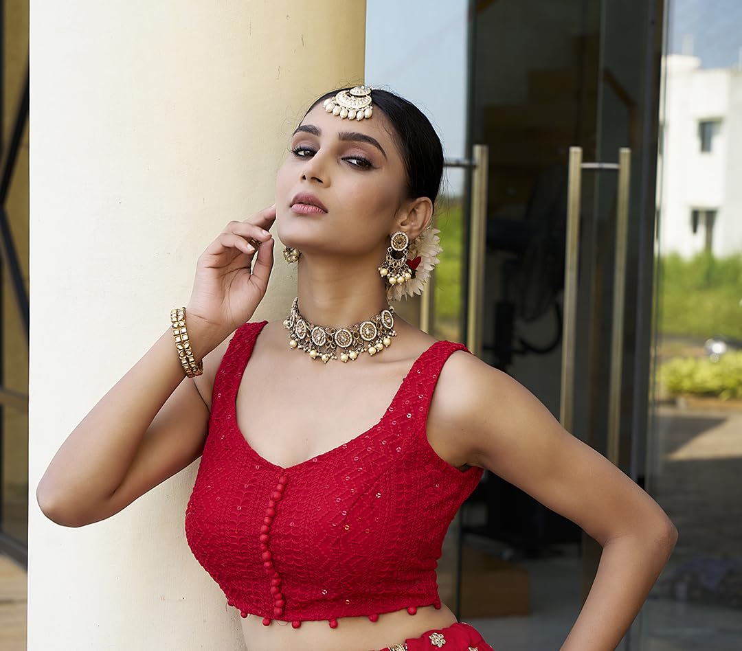 Vihu Georgette Floral Sleeveless Blouse - Image 3