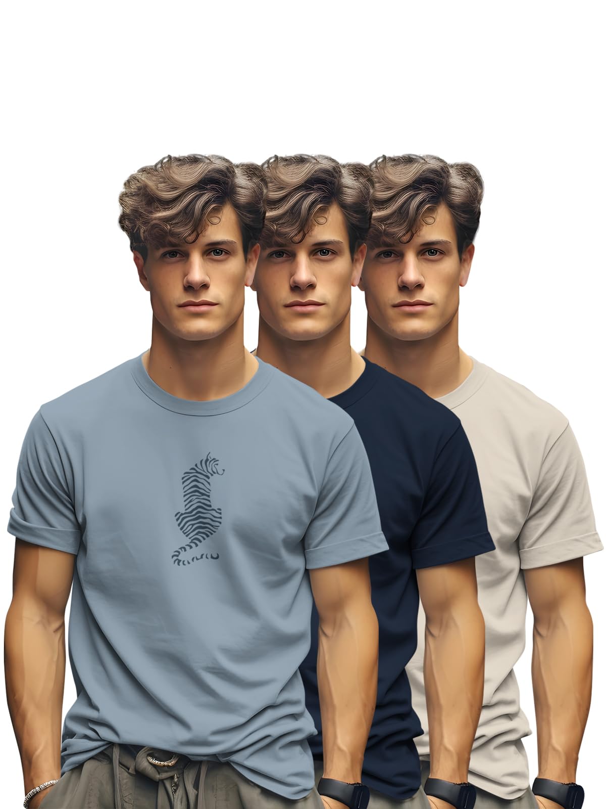 BULLMER Men's Printed Cotton Blend T-Shirt