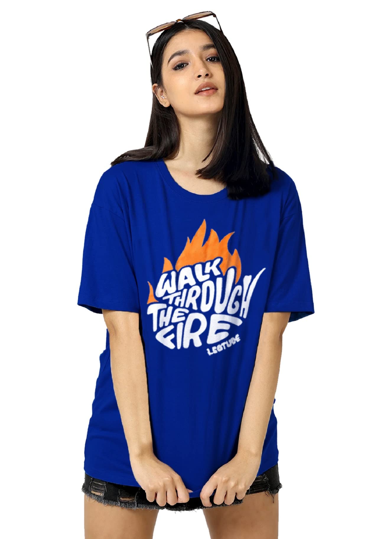 LEOTUDE Womens T-Shirts - Navy - Image 4