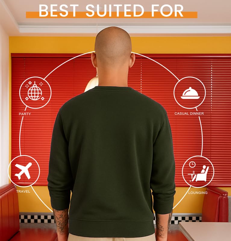 Sleepynuts Fleece Sweatshirt for Men - Army Green - Image 5