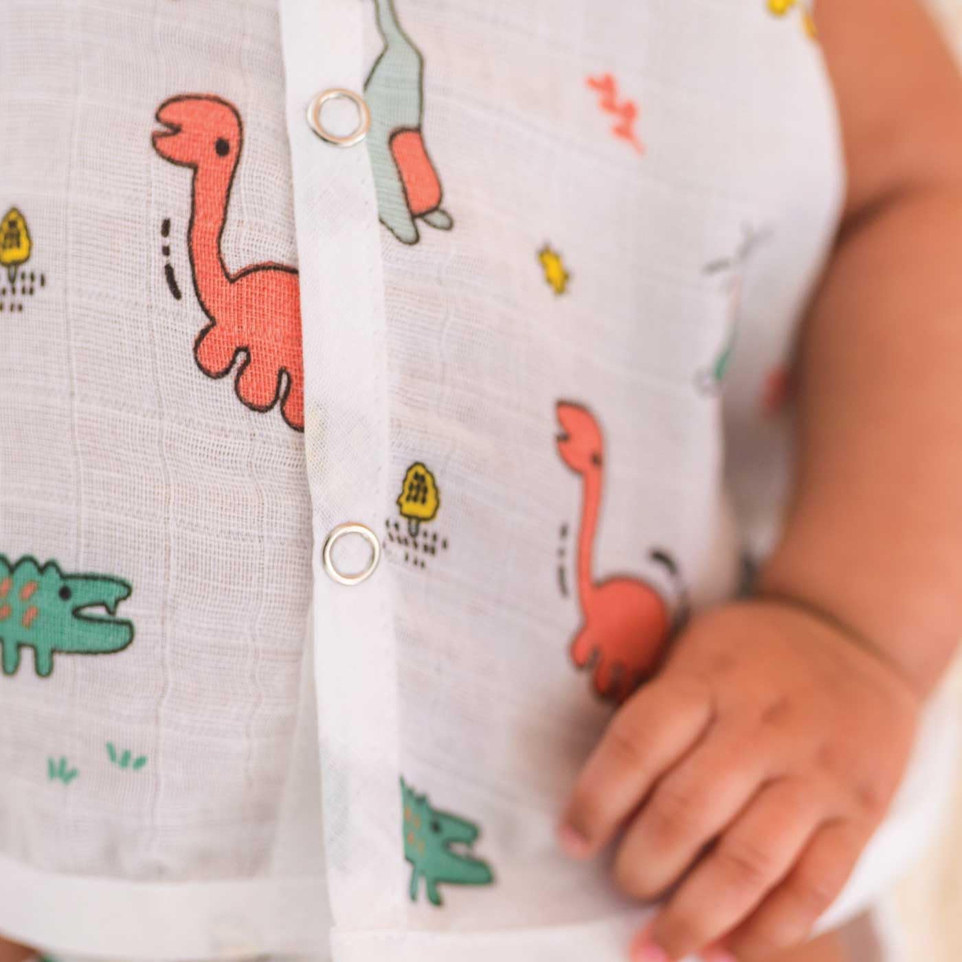 A Toddler Thing Organic Cotton Muslin Button Jabla - White - Image 2