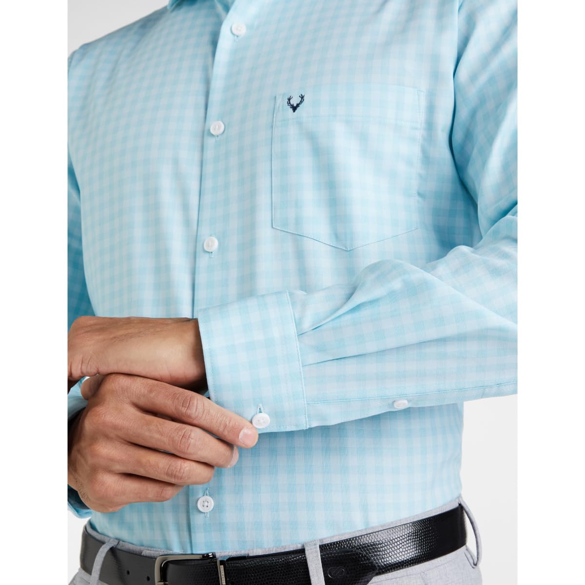 Allen Solly Men Slim Fit Shirt - Light Blue - Image 5