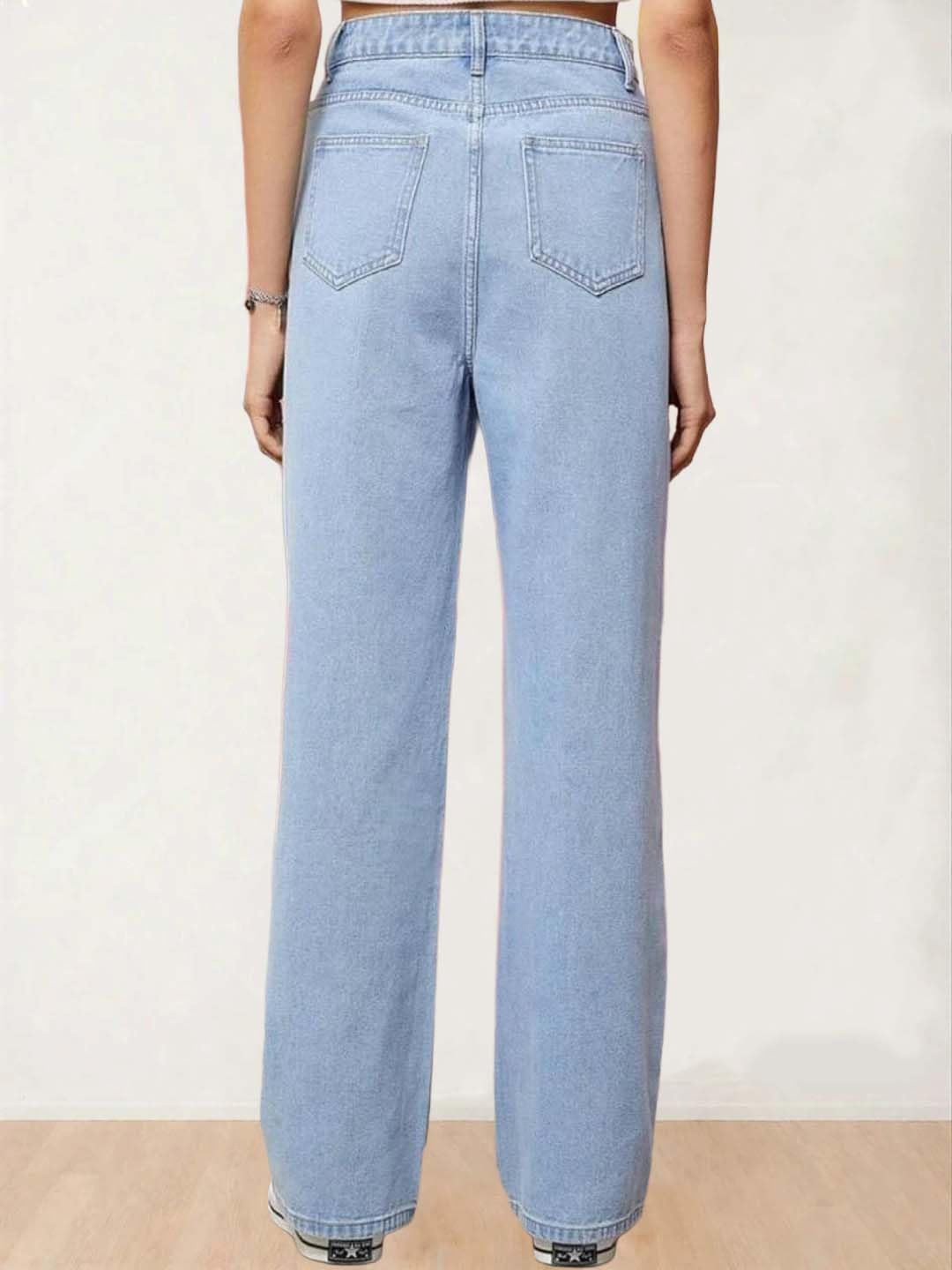 KOTTY Womens Straight Button Jeans - Blue - Image 5