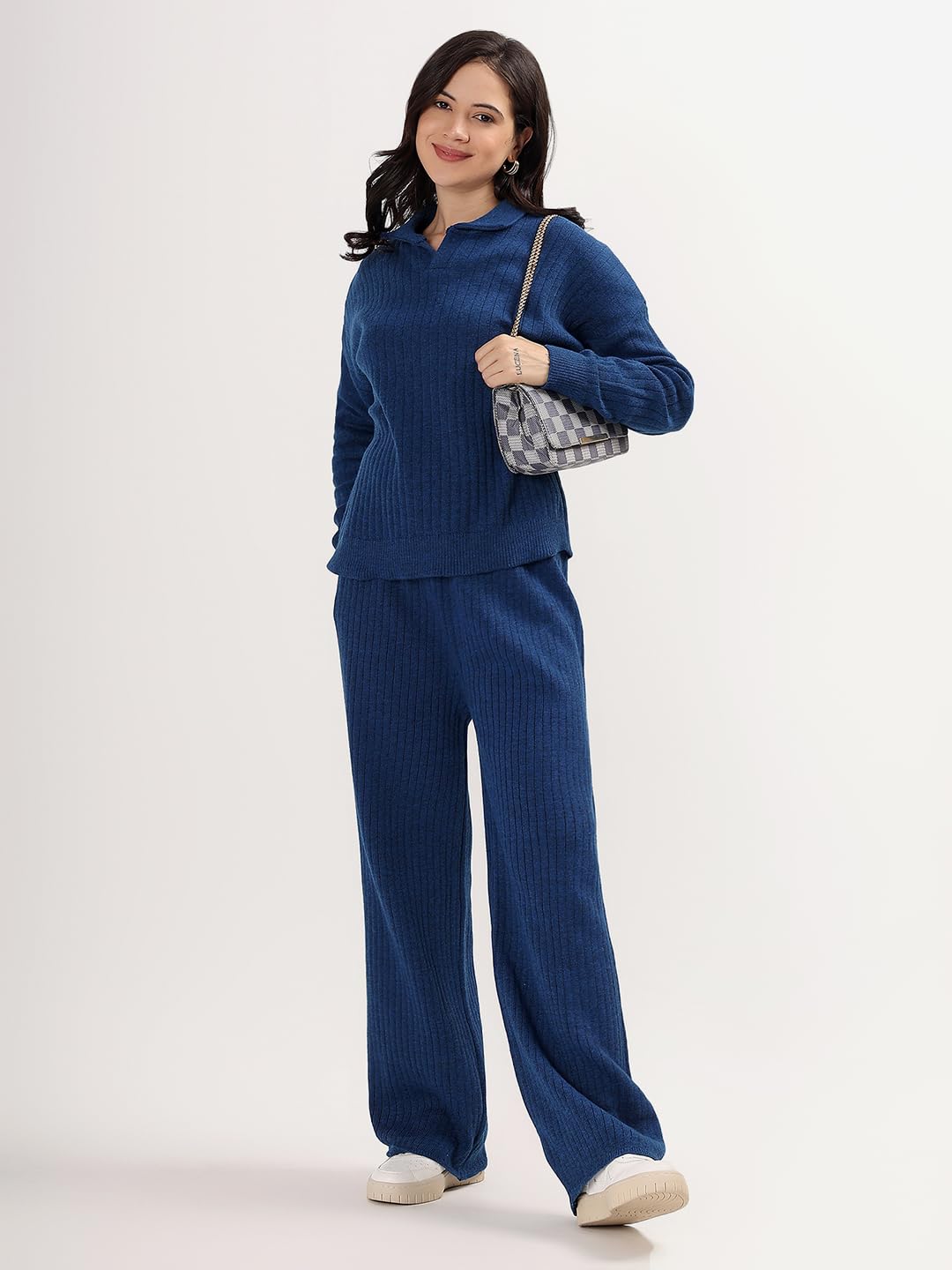 Kvetoo Women's Winter Cord Tracksuit - Indigo - Image 3