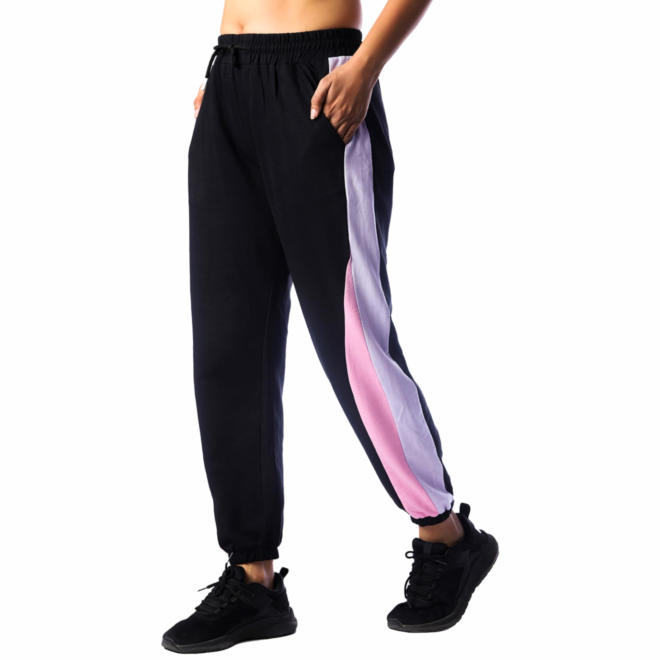 London Hills Women's Mid Rise Track Pants - Black