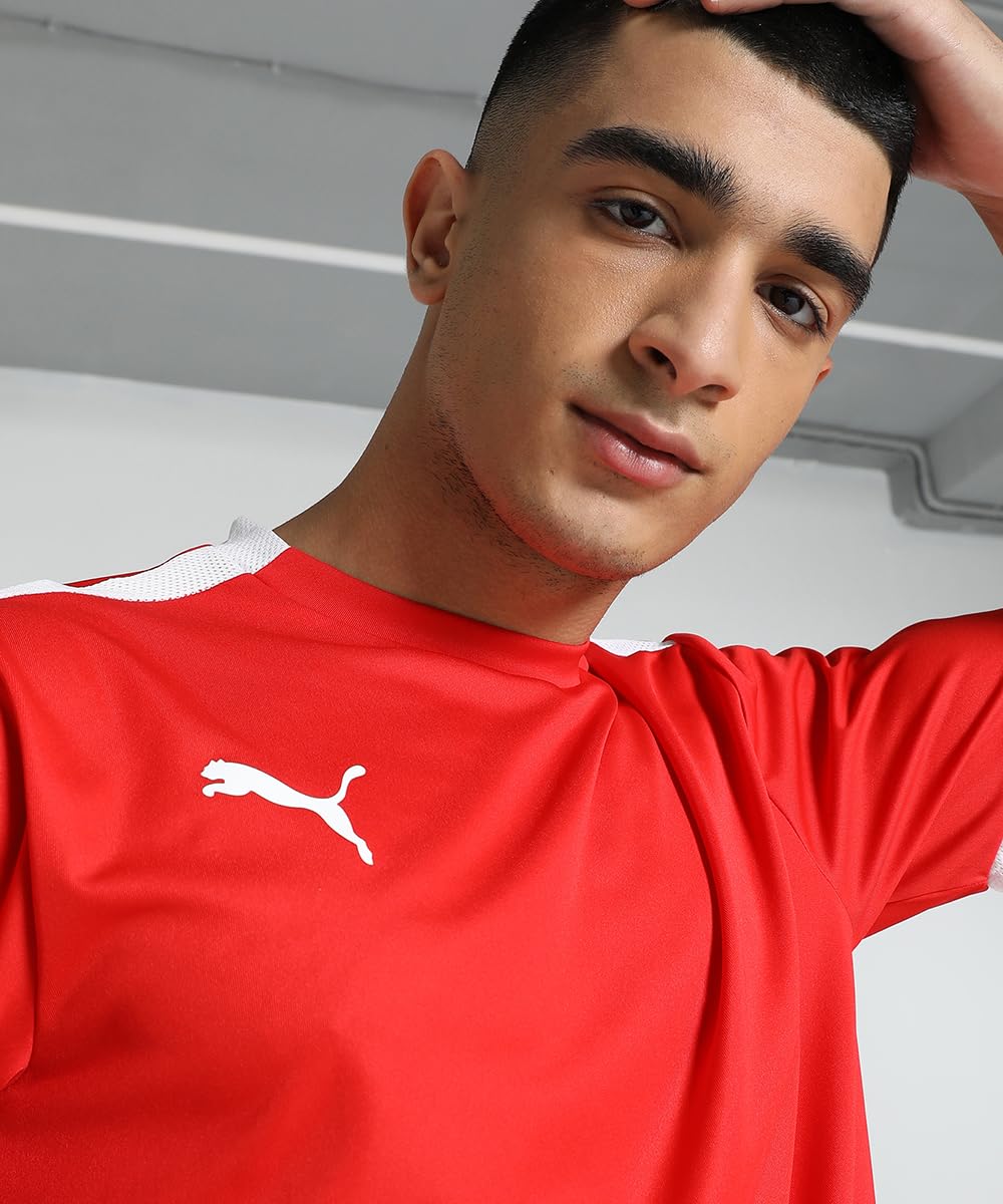 Puma Men's Solid T-Shirt - Red White - Image 3